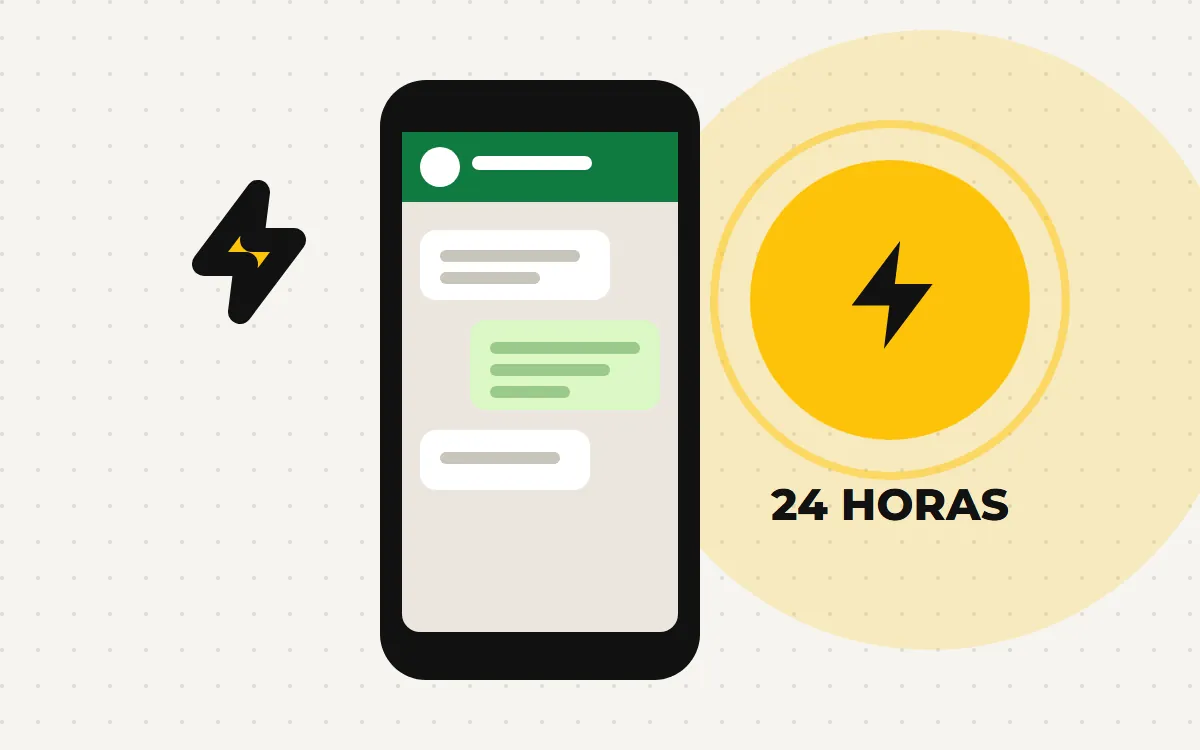 Celular com conversa no WhatsApp pedindo eletricista 24 horas na Zona Norte