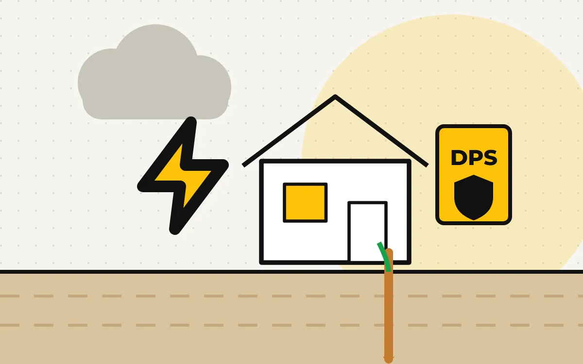 Ilustração de aterramento e dps — serviço de eletricista na Zona Norte de São Paulo