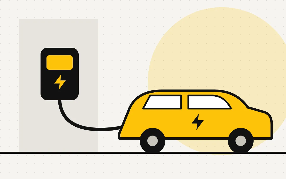 Ilustração de carregador de carro elétrico — serviço de eletricista na Zona Norte de São Paulo