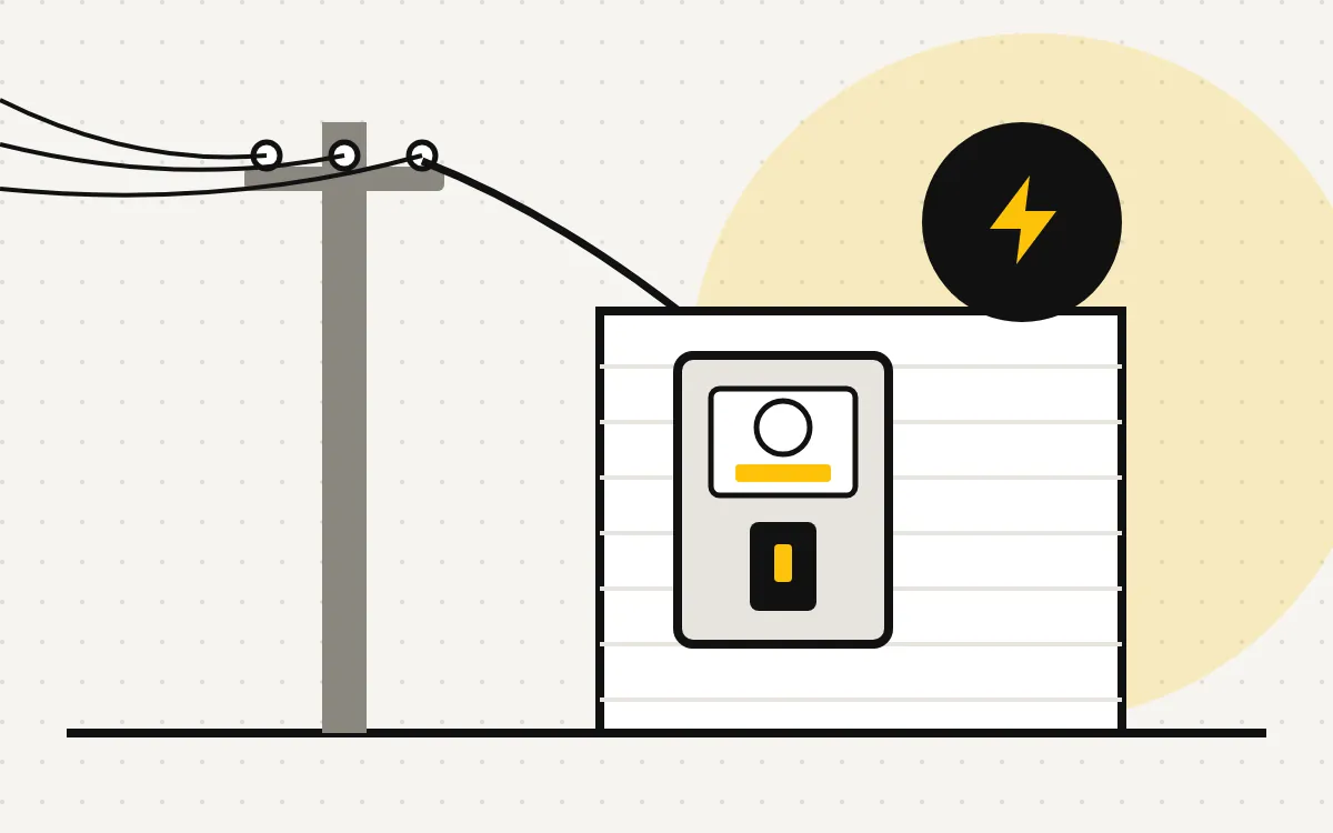 Ilustração de padrão de entrada enel — serviço de eletricista na Zona Norte de São Paulo